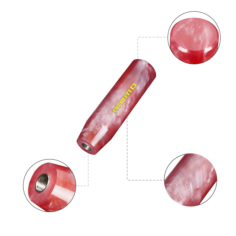 Brand New Universal Momo Red Pearl Long Stick Manual Car Gear Shift Knob Shifter M8 M10 M12