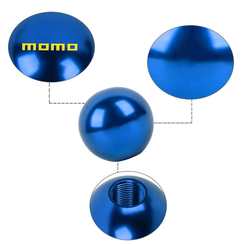 BRAND NEW UNIVERSAL MOMO JDM Aluminum Blue Round Ball Manual Gear Stick Shift Knob Universal M8 M10 M12