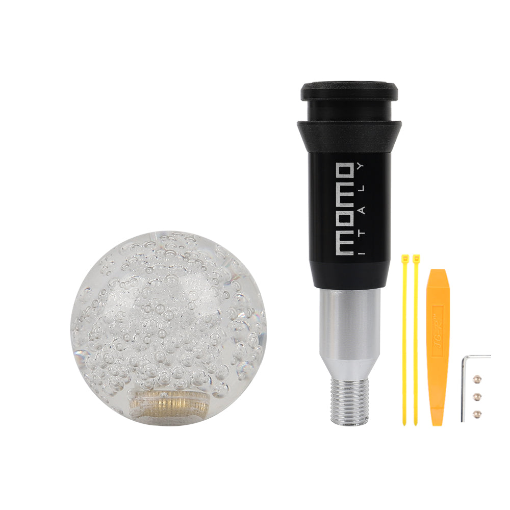 Brand New Universal Crystal Bubble Clear Round Ball Automatic Transmission Shift Knob W/ MOMO Adapter