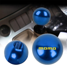 Load image into Gallery viewer, BRAND NEW UNIVERSAL MOMO JDM Aluminum Blue Round Ball Manual Gear Stick Shift Knob Universal M8 M10 M12