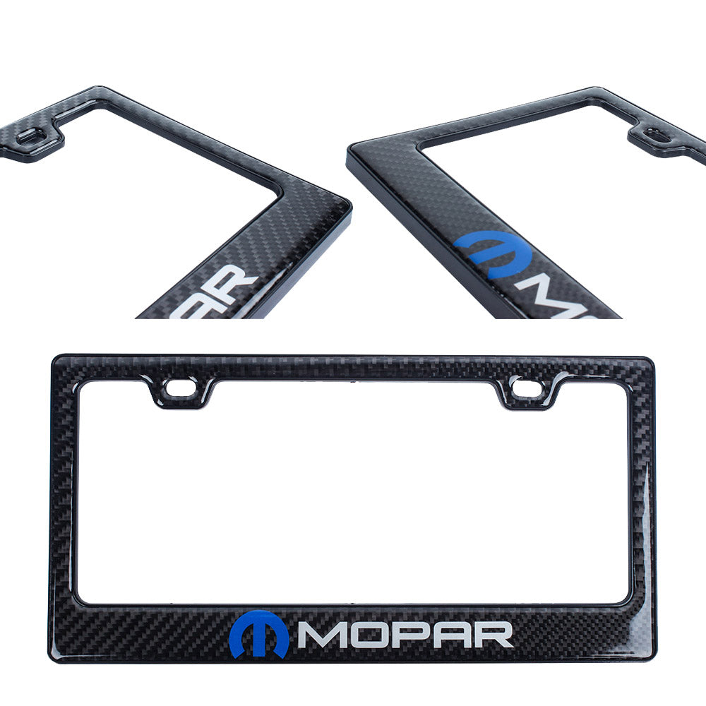 Brand New Universal 100% Real Carbon Fiber Mopar License Plate Frame - 1PCS