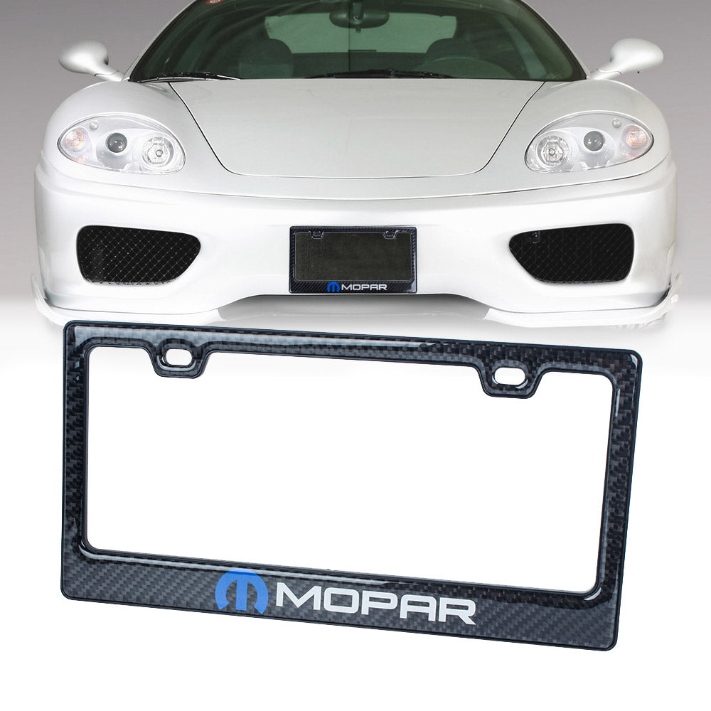 Brand New Universal 100% Real Carbon Fiber Mopar License Plate Frame - 1PCS