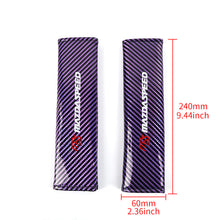 Load image into Gallery viewer, Brand New Universal 2PCS Mazdaspeed Purple Carbon Fiber Look Car Seat Belt Covers Shoulder Pad