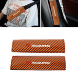 Brand New Universal 2PCS Mazdaspeed Orange Carbon Fiber Look Car Seat Belt Covers Shoulder Pad