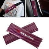 Brand New Universal 2PCS MAZDASPEED Hot Pink Carbon Fiber Look Car Seat Belt Covers Shoulder Pad