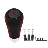 Brand New Universal Mazdaspeed Red Stitches Black Leather Manual Car Gear Shift Knob Shifter Lever M8 M10 M12