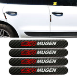 Brand New 4PCS Mugen Real Carbon Fiber Black Car Trunk Side Fenders Door Badge Scratch Guard Sticker