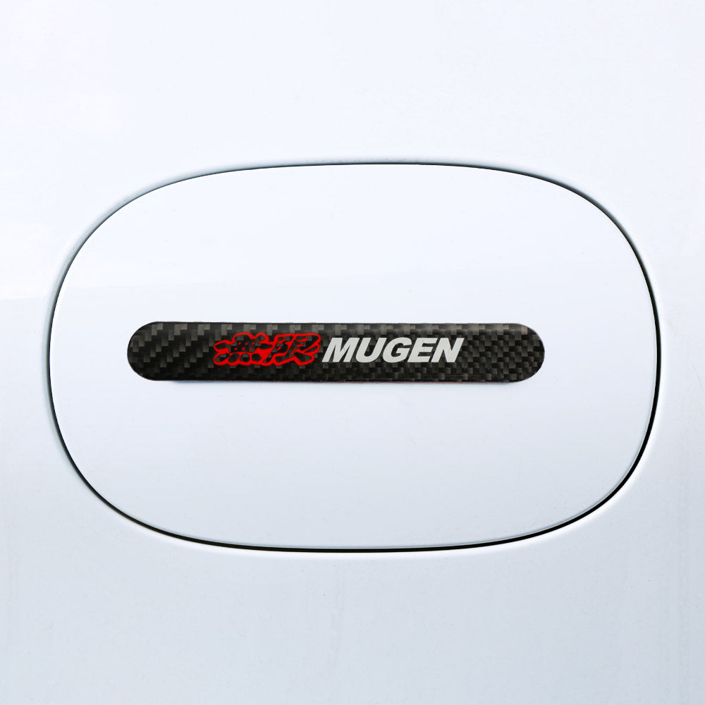 Brand New 2PCS Mugen Real Carbon Fiber Black Car Trunk Side Fenders Door Badge Scratch Guard Sticker