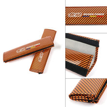 Load image into Gallery viewer, Brand New Universal 2PCS Mugen Orange Carbon Fiber Look Car Seat Belt Covers Shoulder Pad