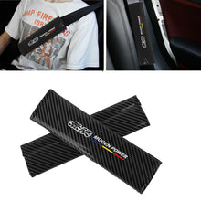 Load image into Gallery viewer, Brand New Universal 2PCS Mugen Black Carbon Fiber Look Car Seat Belt Covers Shoulder Pad