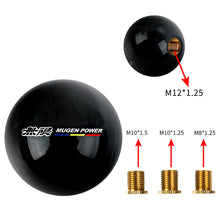 Load image into Gallery viewer, Brand New Universal Mugen JDM Black Pearl 54mm Round Ball SHIFT KNOB M8 M10 M12