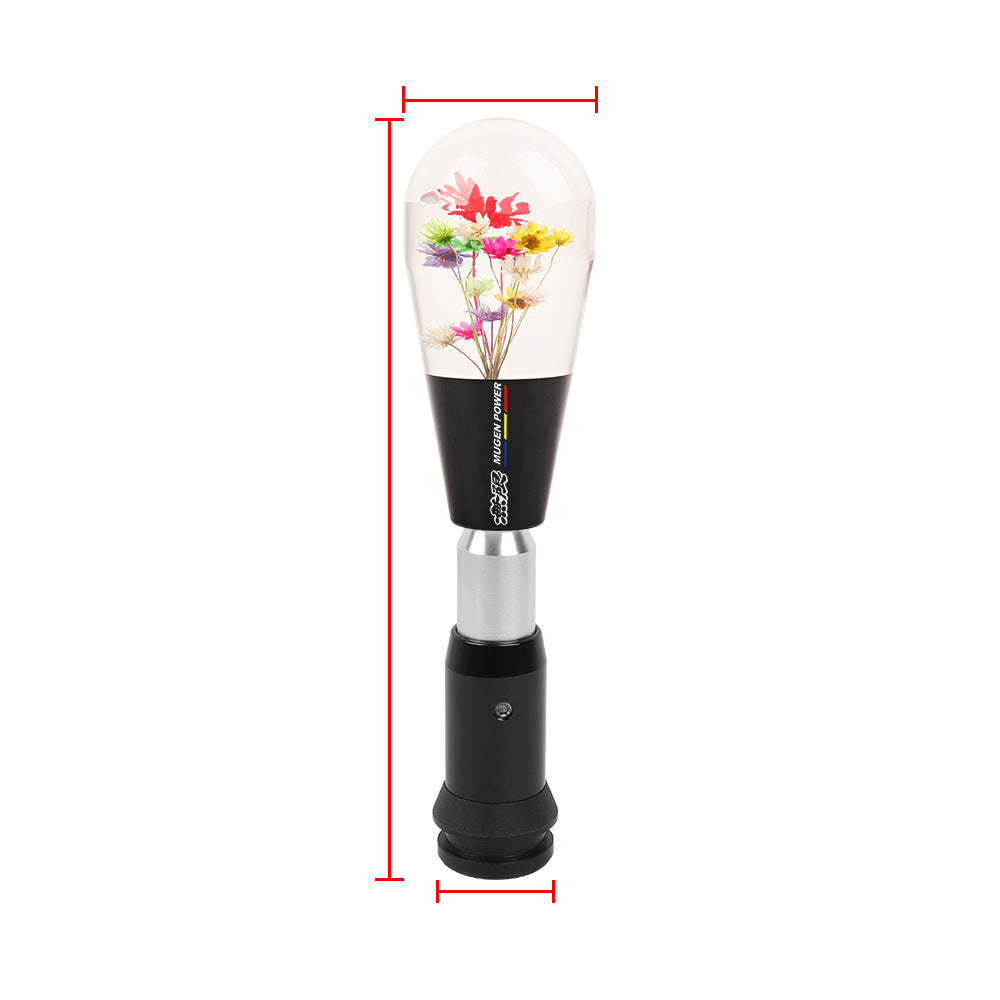 Brand New Universal JDM Mugen Power Black Crystal Real Flowers Head Automatic Car Gear Shift Knob shifter