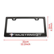 Load image into Gallery viewer, Brand New Universal 100% Real Carbon Fiber Ford Mustang GT License Plate Frame - 1PCS