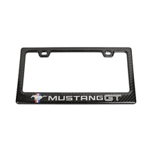 Load image into Gallery viewer, Brand New Universal 100% Real Carbon Fiber Ford Mustang GT License Plate Frame - 1PCS