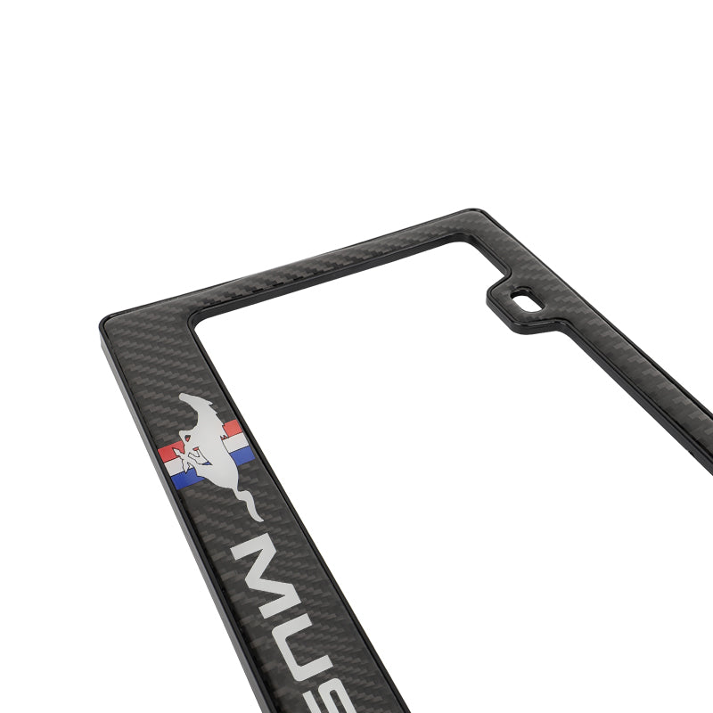 Brand New Universal 100% Real Carbon Fiber Ford Mustang GT License Plate Frame - 1PCS