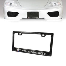 Load image into Gallery viewer, Brand New Universal 100% Real Carbon Fiber Ford Mustang GT License Plate Frame - 1PCS