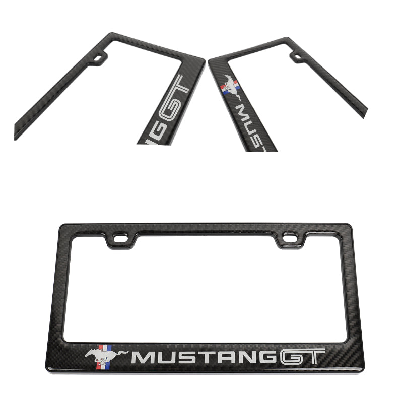 Brand New Universal 100% Real Carbon Fiber Ford Mustang GT License Plate Frame - 1PCS