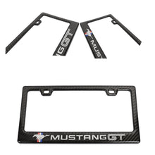 Load image into Gallery viewer, Brand New Universal 100% Real Carbon Fiber Ford Mustang GT License Plate Frame - 1PCS