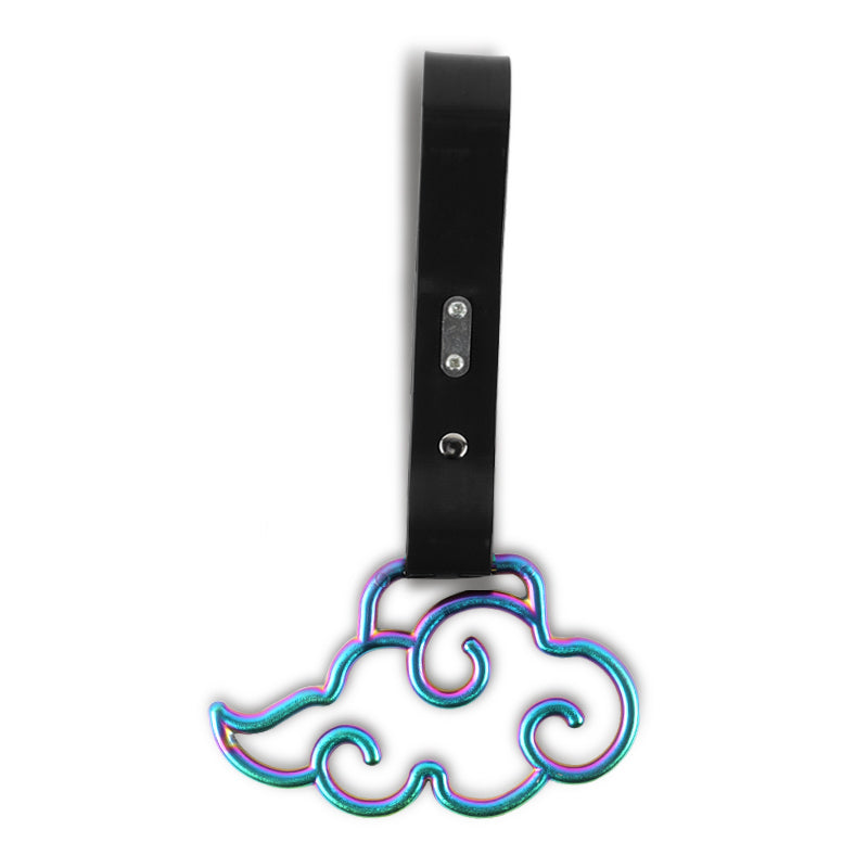 Brand New Cloud Shaped Neo Chrome JDM TSURIKAWA Ring Subway Train Bus Black Handle Strap Charm Drift