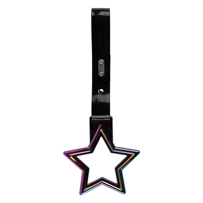 Brand New Star Handle Neo Chrome JDM TSURIKAWA Ring Subway Train Bus Black Handle Strap Charm Drift