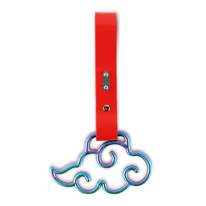 Brand New Cloud Shaped Neo Chrome JDM TSURIKAWA Ring Subway Train Bus Red Handle Strap Charm Drift