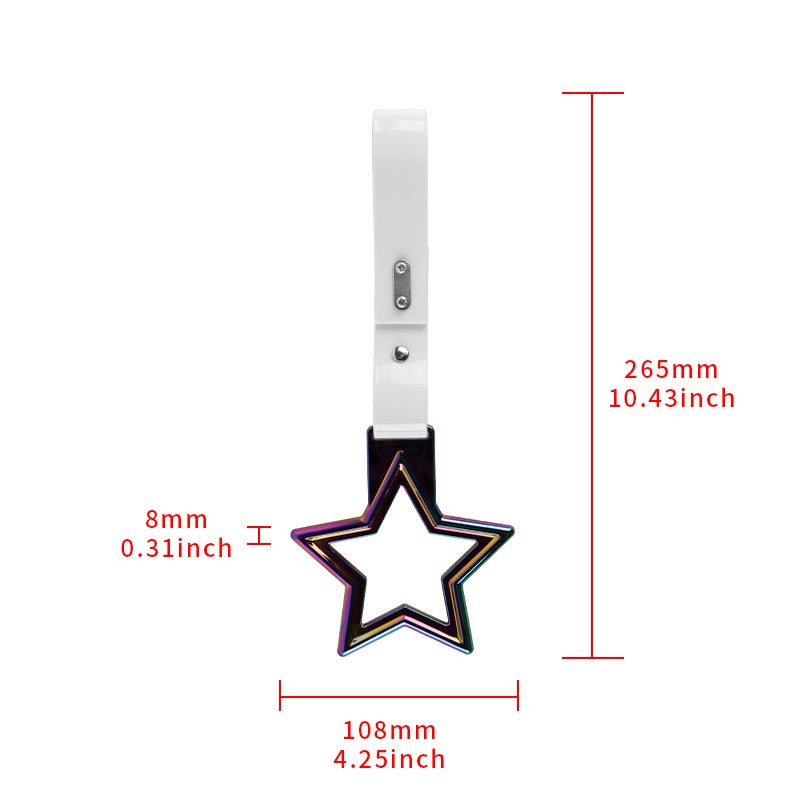 Brand New Star Handle Neo Chrome JDM TSURIKAWA Ring Subway Train Bus White Handle Strap Charm Drift