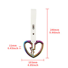 Load image into Gallery viewer, Brand New Broken Heart Neo Chrome JDM TSURIKAWA Ring Subway Train Bus Handle White Strap Charm Drift