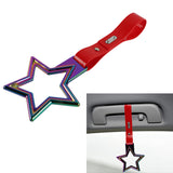 Brand New Star Handle Neo Chrome JDM TSURIKAWA Ring Subway Train Bus Red Handle Strap Charm Drift