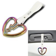 Load image into Gallery viewer, Brand New Broken Heart Neo Chrome JDM TSURIKAWA Ring Subway Train Bus Handle White Strap Charm Drift