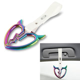 Brand New Devil Broken Heart Neo Chrome JDM TSURIKAWA Ring Subway Train Bus Handle White Strap Charm Drift