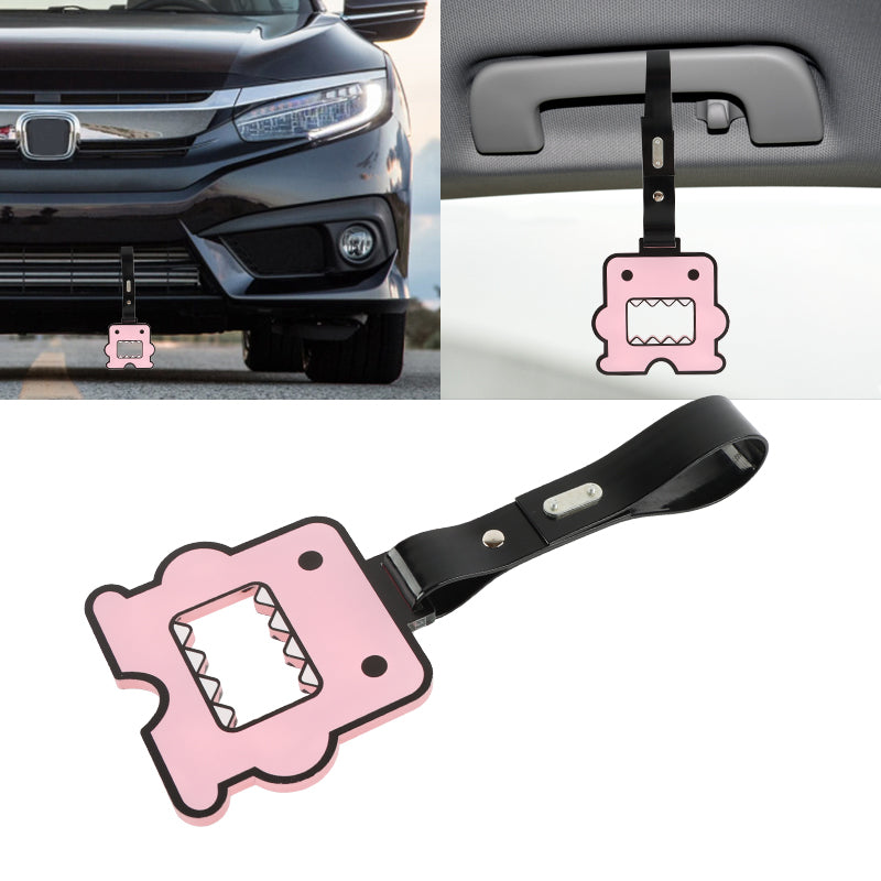 Brand New Domo Pink JDM TSURIKAWA Subway Bus Black Handle Strap Charm Drift