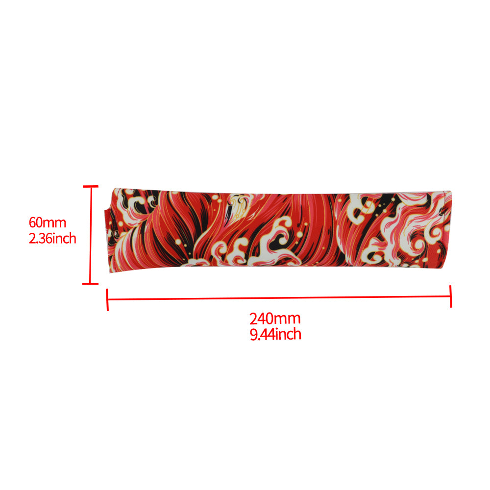 Brand New Universal 2PCS SAKURA Red Wave Fabric Soft Cotton Seat Belt Cover Shoulder Pads