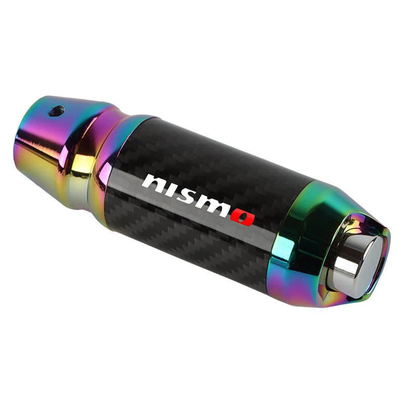 Brand New Universal Nismo Real Carbon Fiber Neo Chrome Aluminum Automatic Transmission Racing Gear Shift Knob