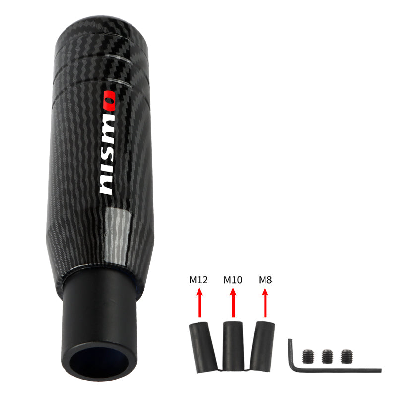 Brand New Universal JDM 13CM Nismo Aluminum Carbon Fiber Style Automatic Gear Stick Shift Knob Lever Shifter