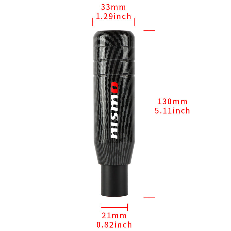 Brand New Universal JDM 13CM Nismo Aluminum Carbon Fiber Style Automatic Gear Stick Shift Knob Lever Shifter