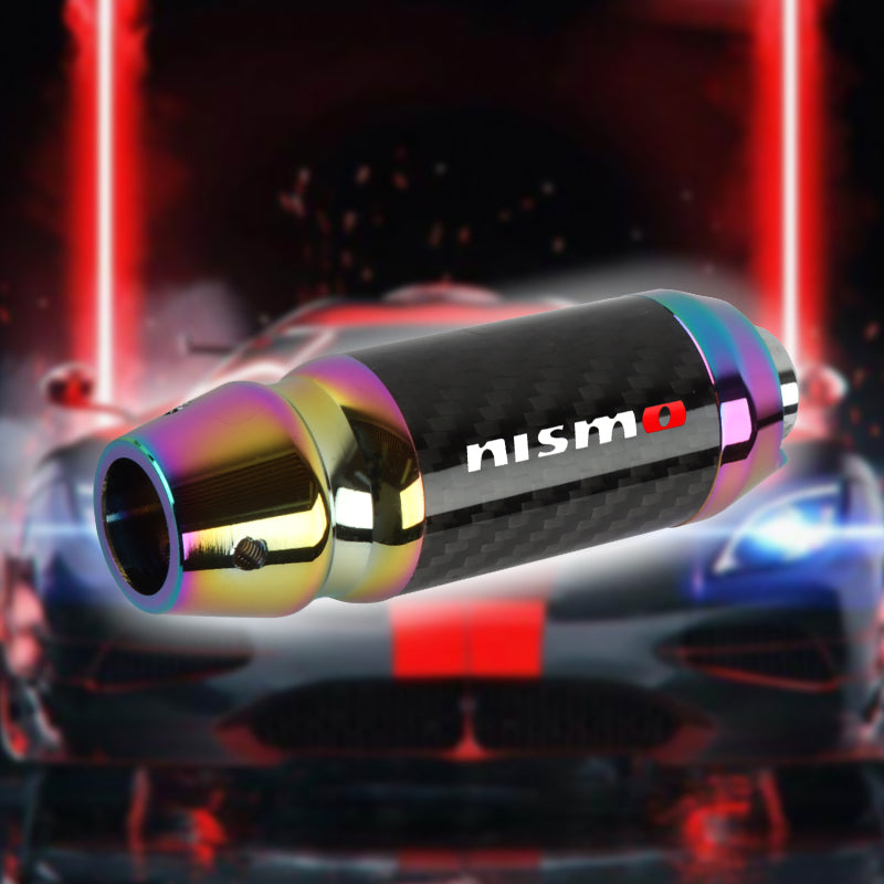 Brand New Universal Nismo Real Carbon Fiber Neo Chrome Aluminum Automatic Transmission Racing Gear Shift Knob