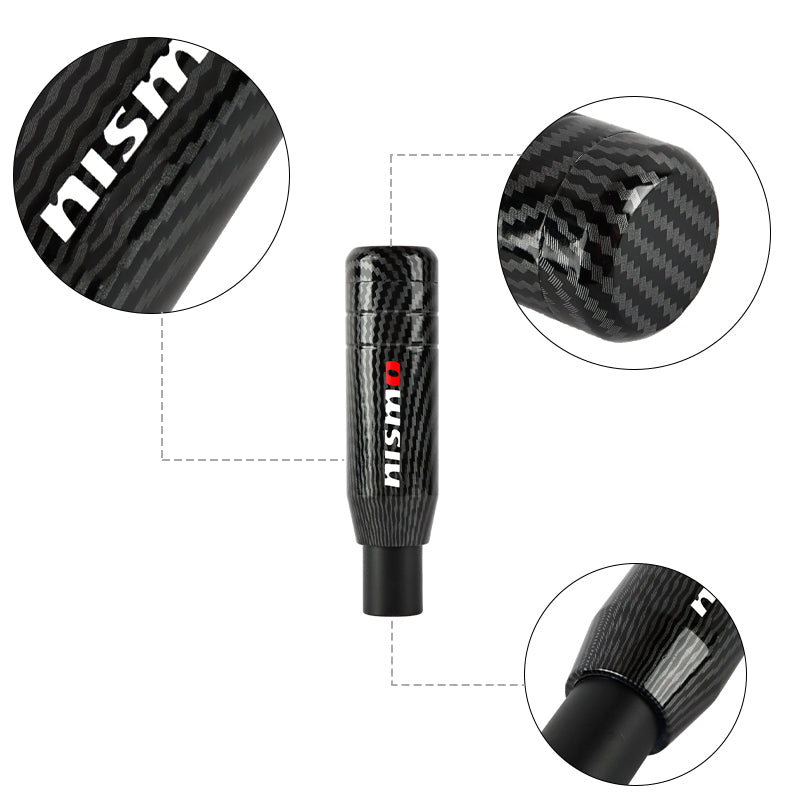 Brand New Universal JDM 13CM Nismo Aluminum Carbon Fiber Style Automatic Gear Stick Shift Knob Lever Shifter