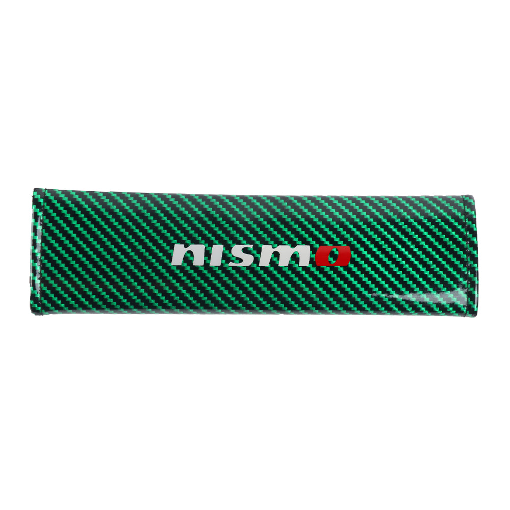 Brand New Universal 2PCS Nismo Green Carbon Fiber Look Car Seat Belt Covers Shoulder Pad