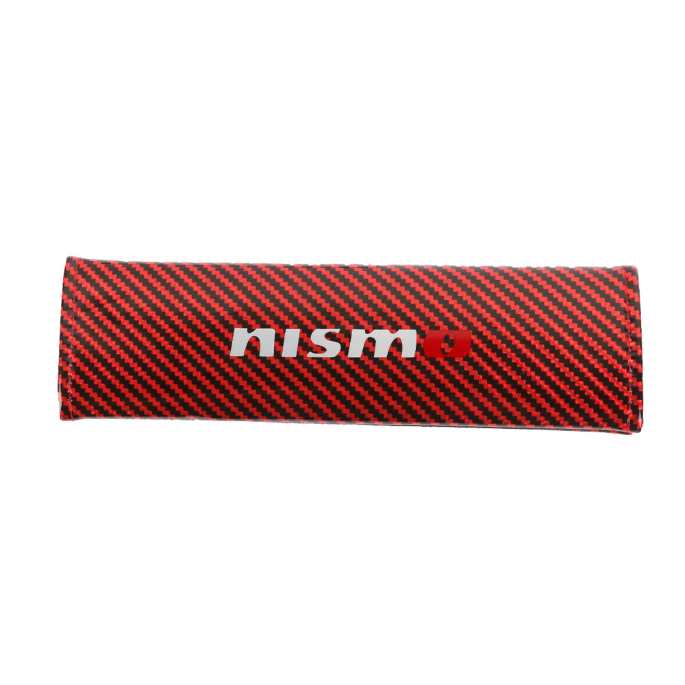 Brand New Universal 2PCS Nismo Red Carbon Fiber Look Car Seat Belt Covers Shoulder Pad