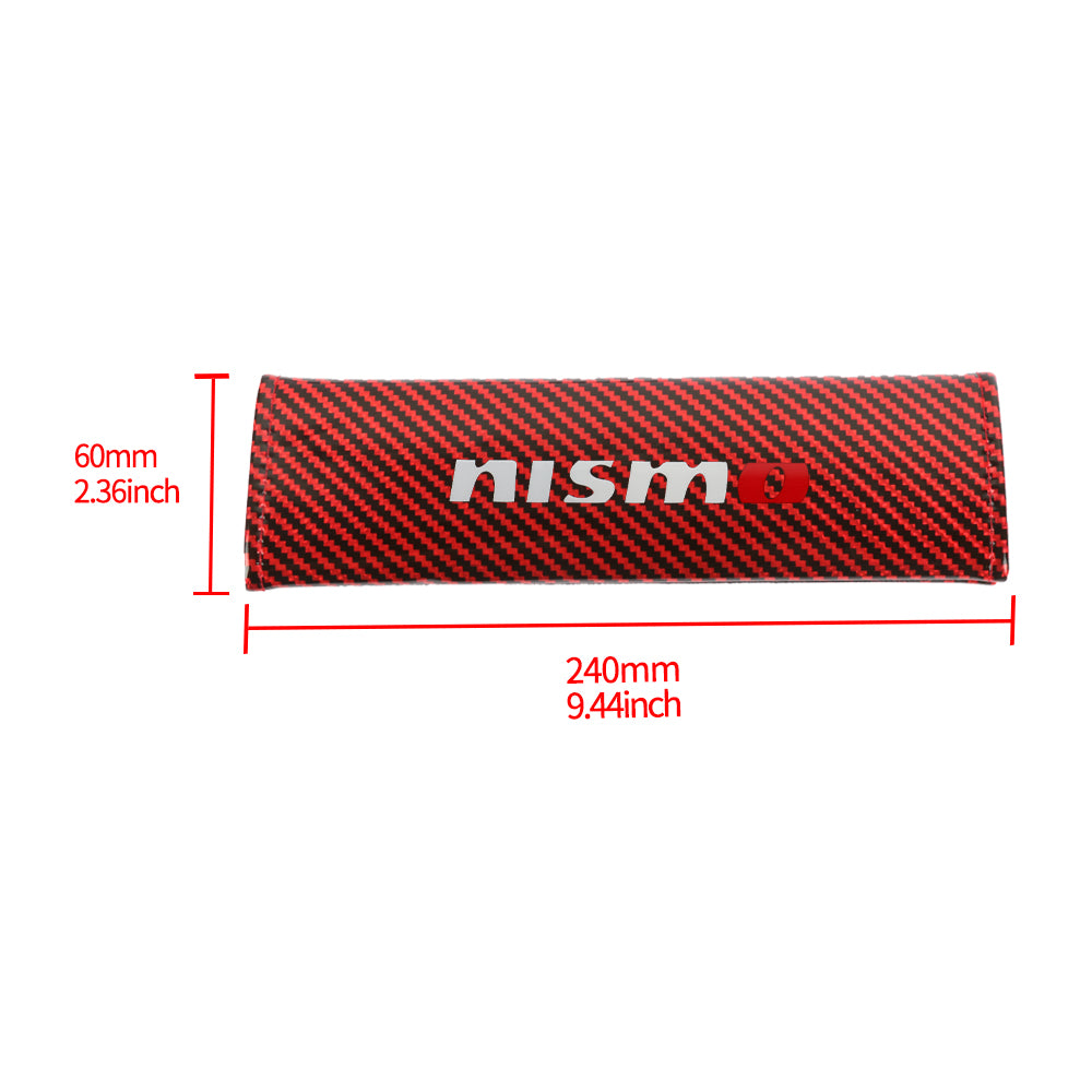 Brand New Universal 2PCS Nismo Red Carbon Fiber Look Car Seat Belt Covers Shoulder Pad