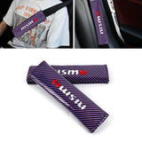 Brand New Universal 2PCS Nismo Purple Carbon Fiber Look Car Seat Belt Covers Shoulder Pad