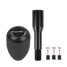 Load image into Gallery viewer, Brand New Universal Real Carbon Fiber Sticker Nismo Aluminum Manual Gear Stick Black Shift Knob M8 M10 M12 &amp; Black Shifter Extender Extension