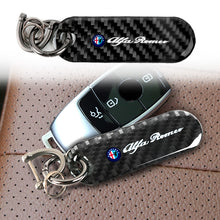 Load image into Gallery viewer, Brand New Universal 100% Real Carbon Fiber Keychain Key Ring For ALFA ROMEO