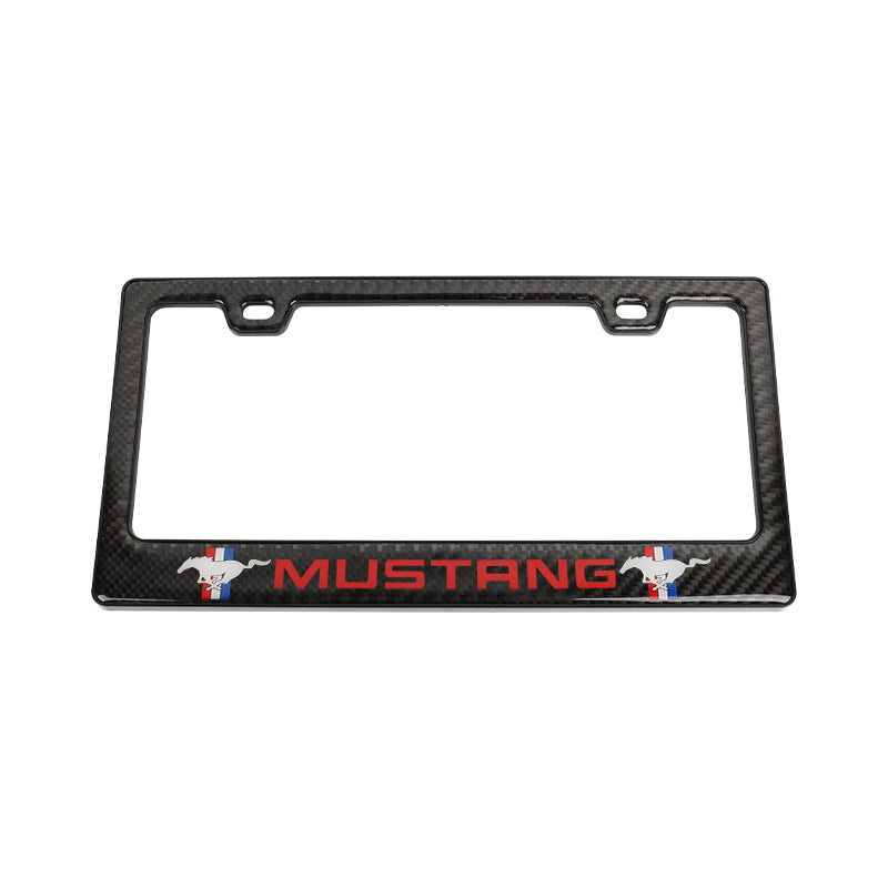 Brand New Universal 100% Real Carbon Fiber Ford Mustang License Plate Frame - 1PCS