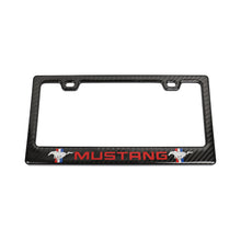 Load image into Gallery viewer, Brand New Universal 100% Real Carbon Fiber Ford Mustang License Plate Frame - 1PCS