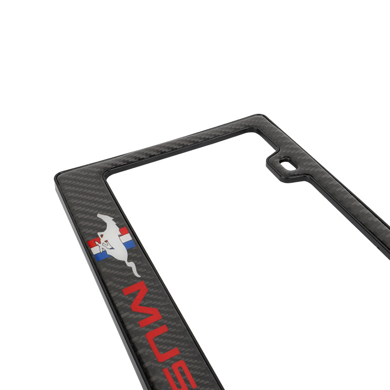 Brand New Universal 100% Real Carbon Fiber Ford Mustang License Plate Frame - 1PCS