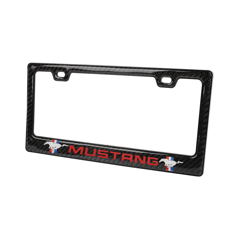 Brand New Universal 100% Real Carbon Fiber Ford Mustang License Plate Frame - 1PCS