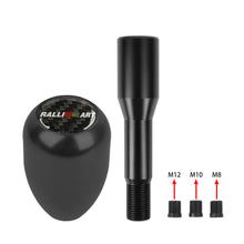 Load image into Gallery viewer, Brand New Universal Real Carbon Fiber Sticker Ralliart Aluminum Manual Gear Stick Black Shift Knob M8 M10 M12 &amp; Black Shifter Extender Extension