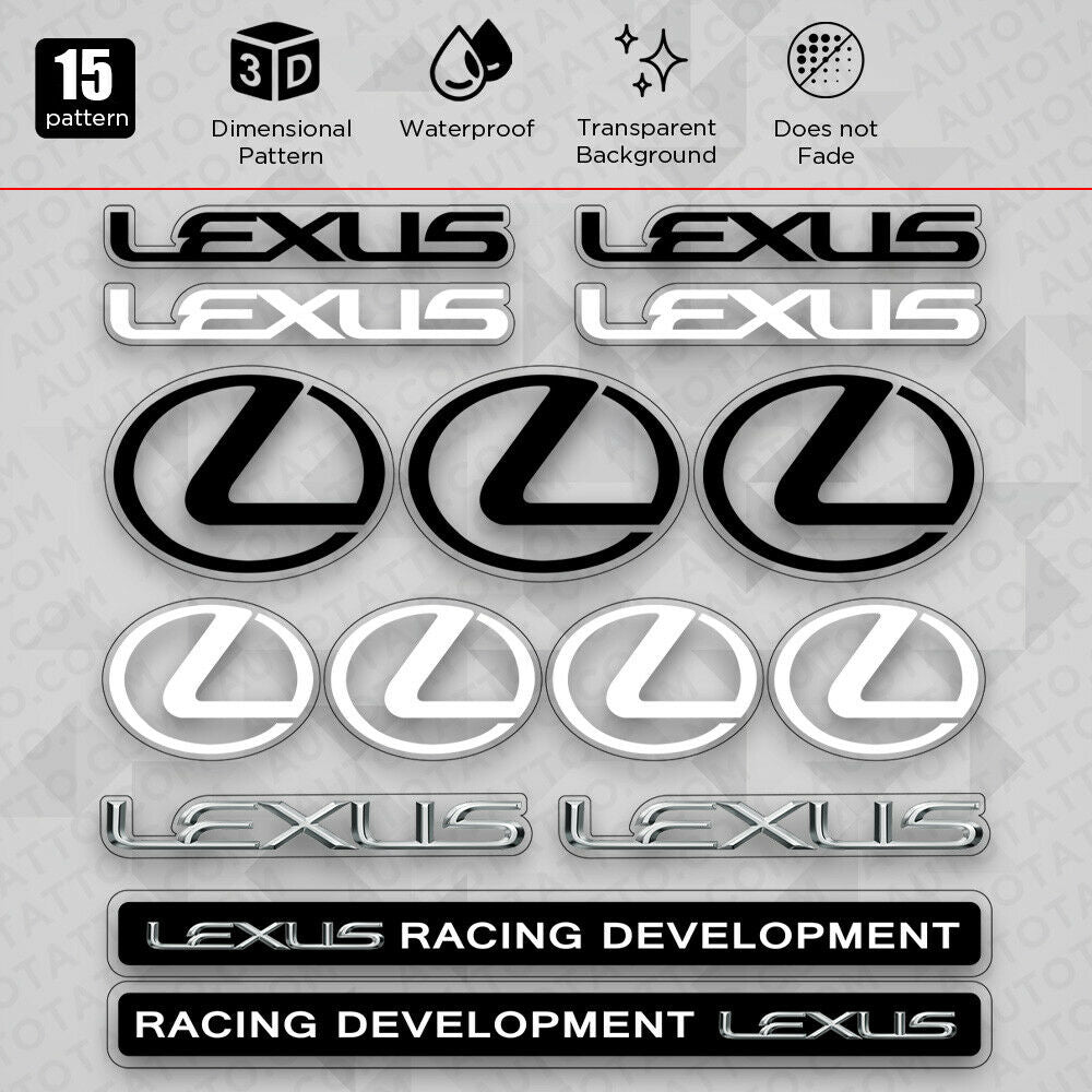 Brand New Universal Lexus Racing F-Sport Car Logo Sticker Vinyl 3D Decal Stripes Decoration GIft