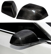 Load image into Gallery viewer, Brand New Real Carbon Fiber Car Side Mirror Add On Cover Caps For 2017-2023 Tesla Model 3